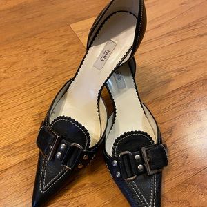 Prada black kitten heels size 38
